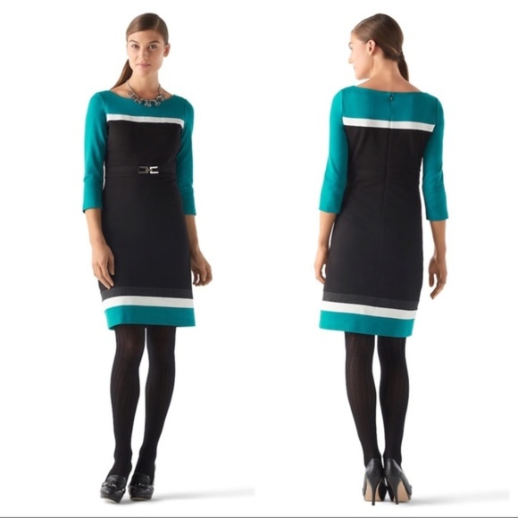White House Black Market  Colorblock Dress CTK - Picture 1 of 12